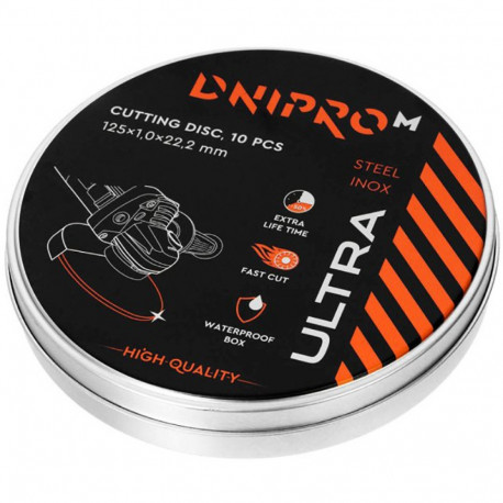 Lõikeketas Ø125x1,0x22,23mm Ultra (10tk.) DNIPRO-M