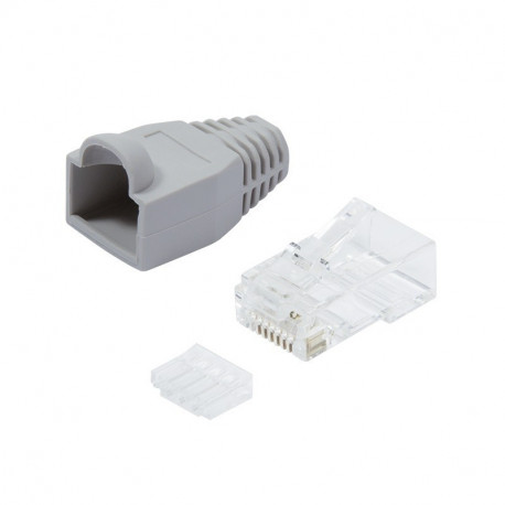 RJ45 CAT.6 Unshielded Plug Connectors, Gray, 100-Pack