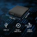 Qoltec optical CD/DVD case USB 3.0 9.5mm SATA