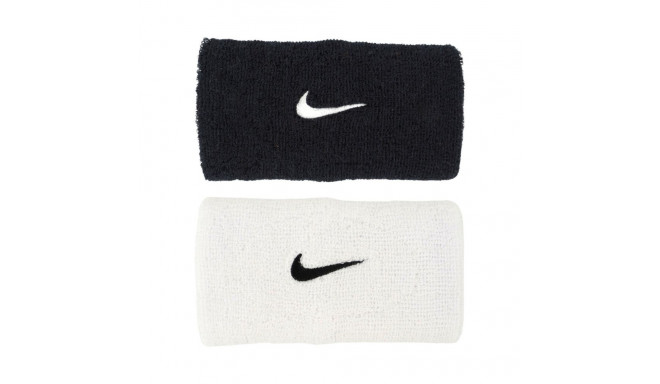 Frotki na rękę Nike Swoosh Wristbands 2 szt. biało-czarne N1012406036OS