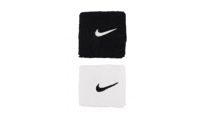 Frotki na rękę Nike Swoosh Wristbands 2 szt. biało-czarne N1012405036OS