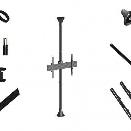 MULTIBRACKETS põrandast laeni kinnitus Pro 1U 40–65-tolline