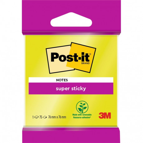 Post-it® Super Sticky Notes, 76 mm x 76 mm, 1 Colour Pad/Pack