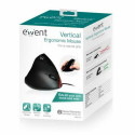 Ergonoomiline Optiline Hiir Ewent EW3156 1000 dpi USB Must Punane/Must