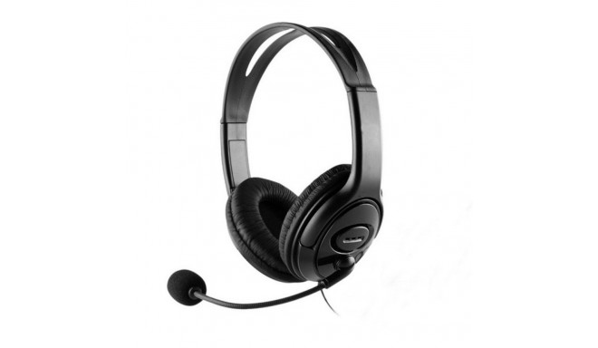 Headphones with Microphone CoolBox Coolchat U1 Black
