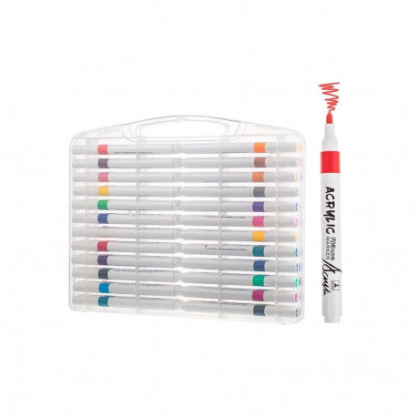 iLike Marker Set 48 Colors Dual-Tip Professional Drawing Markers Multicolor