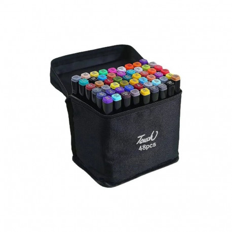 iLike Toy Super Set of 48pcs Color Markers with zipper carrying bag