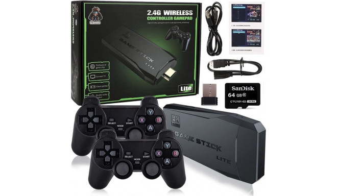 CP M8 Lite 64GB 4K TV Hdmi Stick Game console 2x Wi-Fi Controllers & 6x Platform 8-64bit 5000 Games