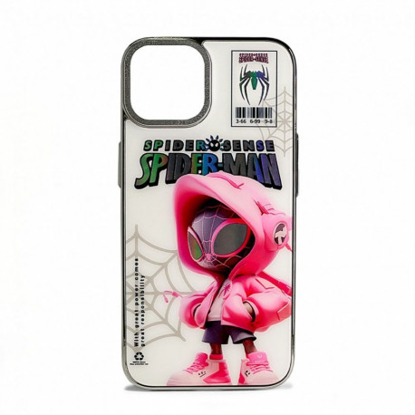 iLike Apple iPhone 12 PC Silicone Case Spider Sense White Pink