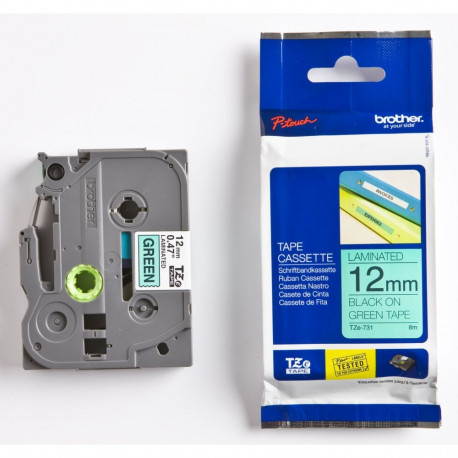 Brother BROTHER TZE731 tape black/green 12mm 8m