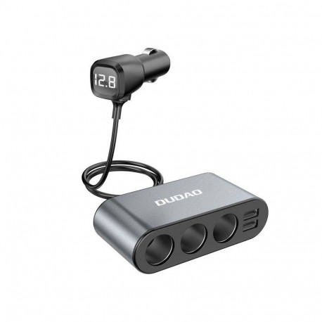 Dudao Dudao car charger 2x USB / 3x cigarette lighter splitter black (R1Pro black)