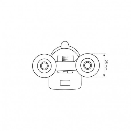 topelt alumised rullikud 25mm kroom 2 tk