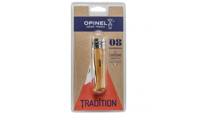 Opinel pocket knife No. 08 carbon w. wood handle