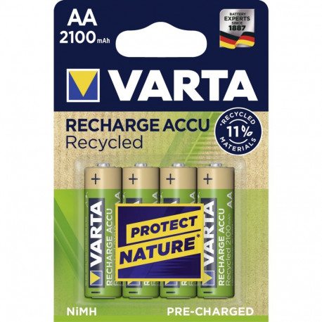 10x4 Varta RECHARGE ACCU taaskasutatud 2100 mAH AA Mignon NiMH