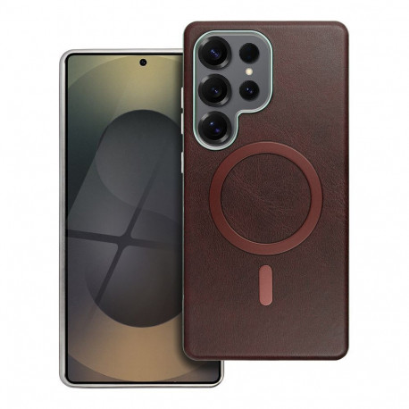 Case for Samsung A17 / A18 Gentleman Mag Cover compatible with MagSafe brown