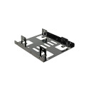 Einbaurahmen 3.5" > 2 x 2.5" HDD (schwarz)