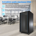 Extralink Rackmount cabinet 27U 600x1000 Black standing
