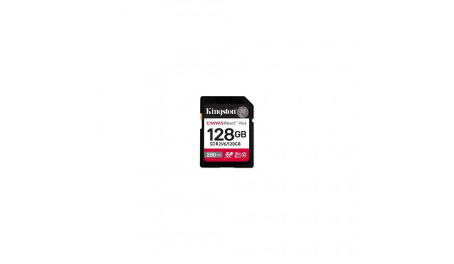 Kingston Technology 128GB Canvas React Plus SDXC UHS-II 280R/100W U3 V60 for Full HD/4K