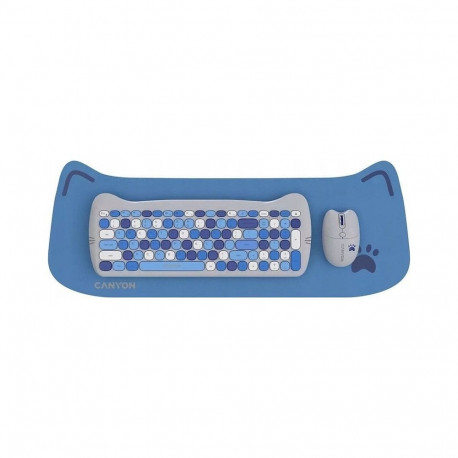 CANYON HSET-W6 EN Keyboard+Mouse Kitty Edition AAA+АА Wireless Blue