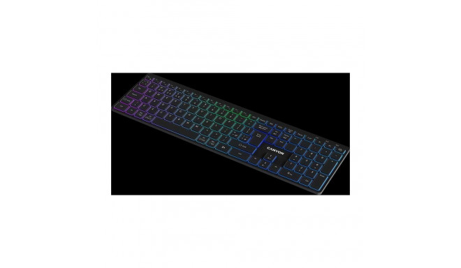CANYON HKB-W11 UK/US RGB kahe režiimiga juhtmevaba must klaviatuur