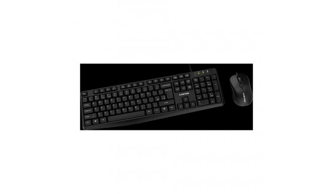 CANYON SET-1 EN juhtmega must klaviatuur+hiir