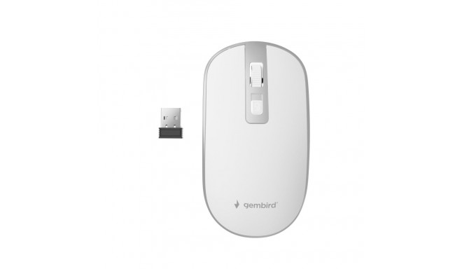 MOUSE USB OPTICAL WRL WHITE/SILVER MUSW-4B-06-WS GEMBIRD