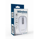 MOUSE USB OPTICAL WRL WHITE/SILVER MUSW-4B-06-WS GEMBIRD