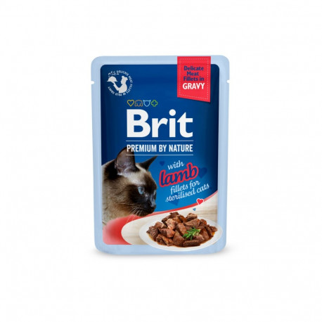Brit Premium Delicate Lamb Fillets in Gravy wet food for sterilised cats 85g