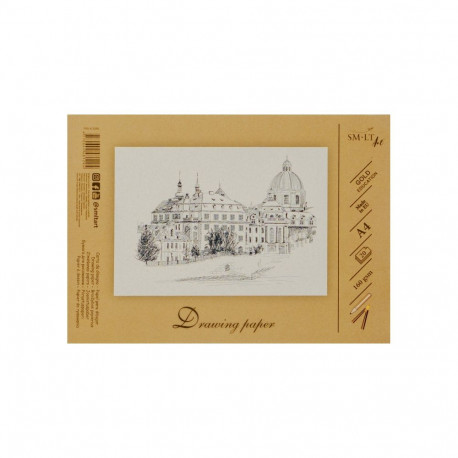 Drawing and sketching paper SMLT A4, 160 g/m2, 20 sheets, glued