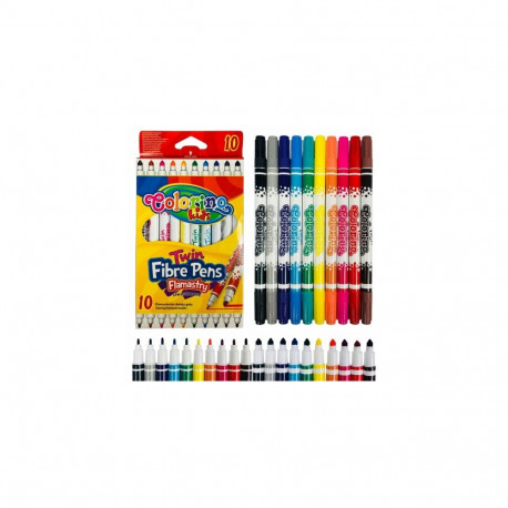 Colorino Kids Double tip fibre pens 10 colours