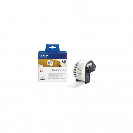 Brother DK-22225 (DK22225) Continuous Paper Tape 38mm, 30.48 m, Black on White