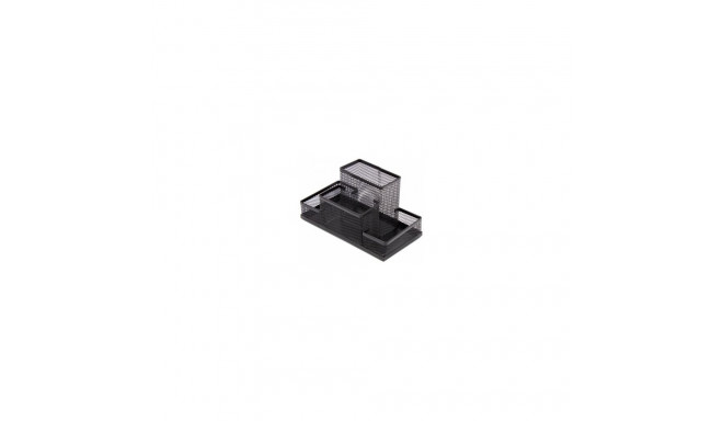Pencil case Forpus, black, empty, section 4, perforated metal 1005-012
