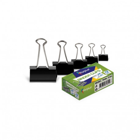 Forpus clips, 25mm, black 12 pcs