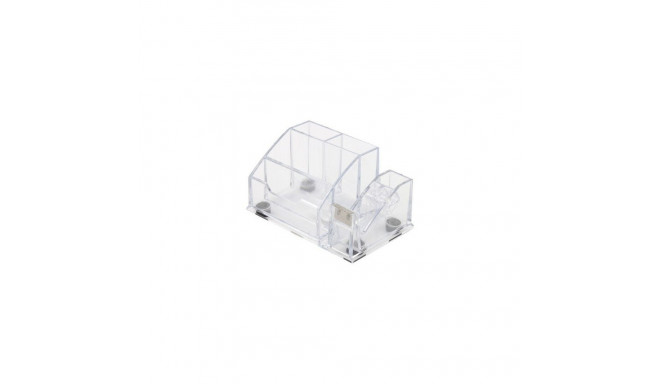 Pencil case Forpus, transparent, empty, 4, with adhesive tape holder 1005-019