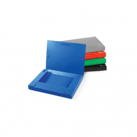 Folder-case with rubbers Forpus, A4 / 30 mm, plastic, blue