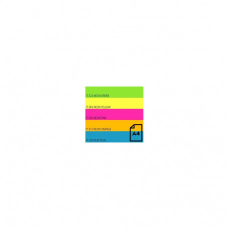 Color Neon paper Double A, 75g, A4, 100 sheets, Rainbow 4, 5 Neon Colors