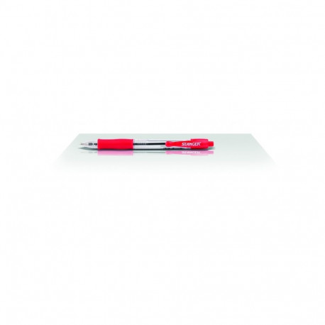 STANGER Ball Point Pens 1.0 Softgrip retractable, red, 1 pcs. 18000300040