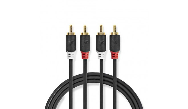 Nedis Audio Cable 2x  RCA -> 2 x RCA 3m Black