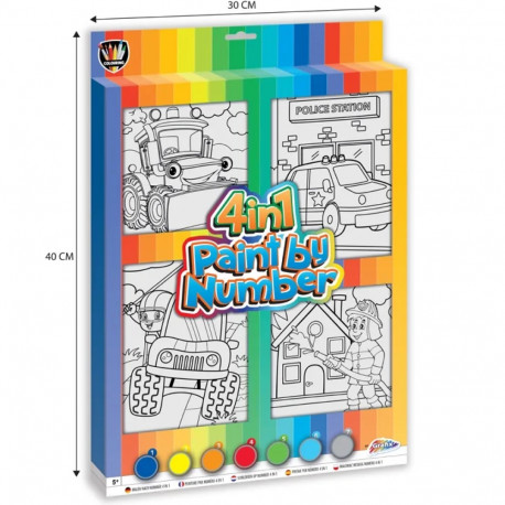 Grafix värvi numbri järgi poistele 4in1