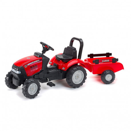 Falk pedaalidega traktor Case IH treileriga