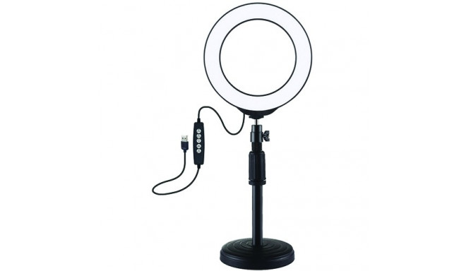 LED Ring Lamp 16cm With Desktop Mount Up to 33cm, USB, RGBW