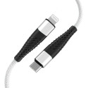 Fusion Fishbone USB-C Lightning kaablile 30W | 3A | 1,5m valge