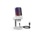Fifine AmpliGame A8 RGB mikrofon mängimiseks | taskuhäälingusaated | ojad | statiiv | valge