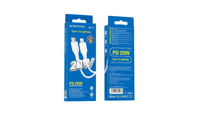 Borofone BX49 Lightning to USB-C cable 3A | 20W white