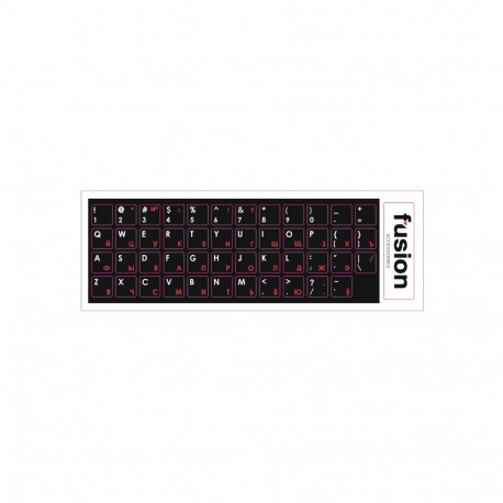 Fusion Laminated Keyboard Stickers RU | ENG Red