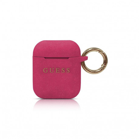 Guess GUACCSILGLFU silikoonist ümbris Apple Airpodidele 1 | 2 Roosa