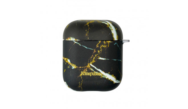Kingxbar Marble Silicone Case For Apple Airpods 1 | 2 Black