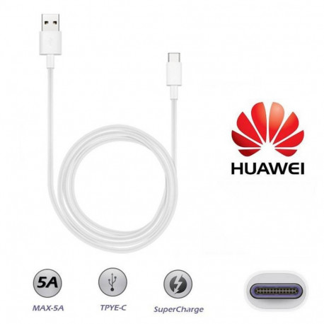 Huawei AP71 SuperCharge Original Type-C 3.1 Data and Charging Cable 1m White (OEM)