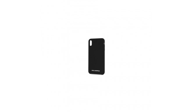 Karl Lagerfeld Apple iPhone XR Silver Logo Silicone Case Black
