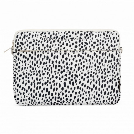 iLike 15-16 Inches Fabric Laptop Bag With Strap Leopard White
